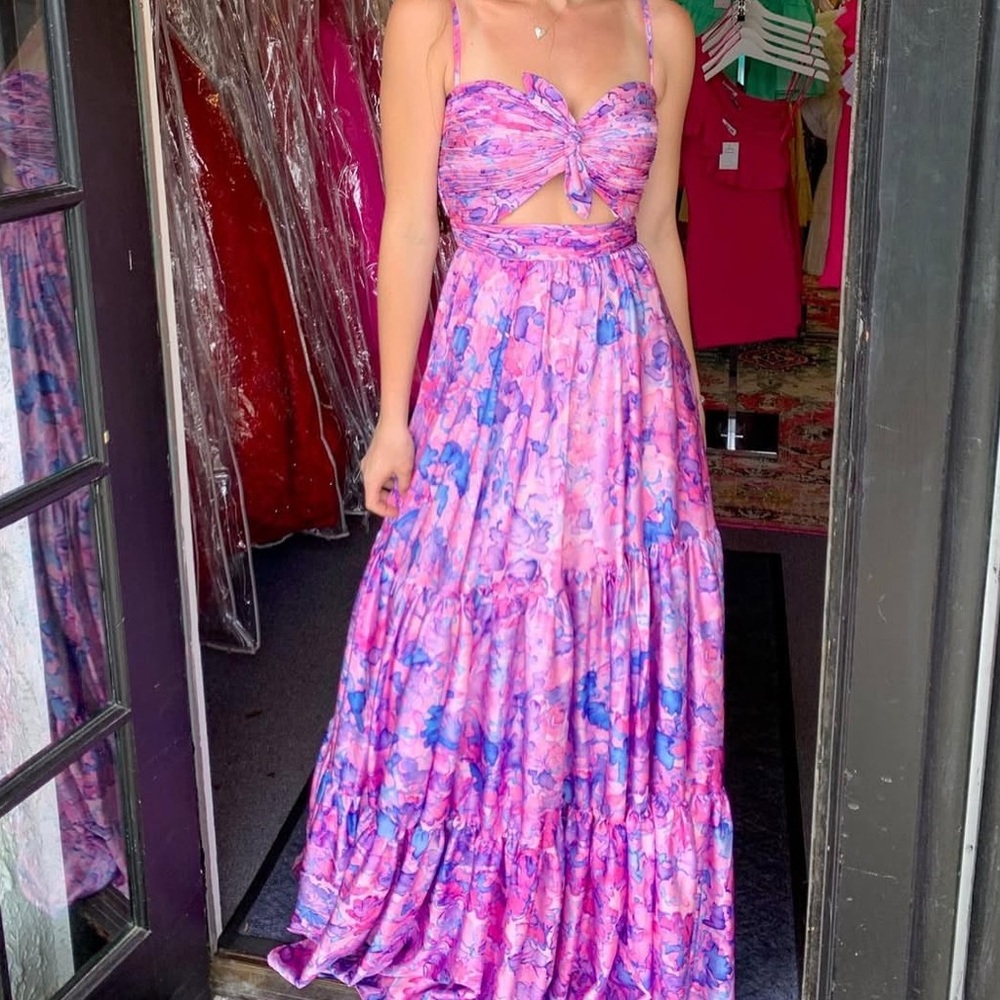 Jovani Pink and Purple Floral Dress